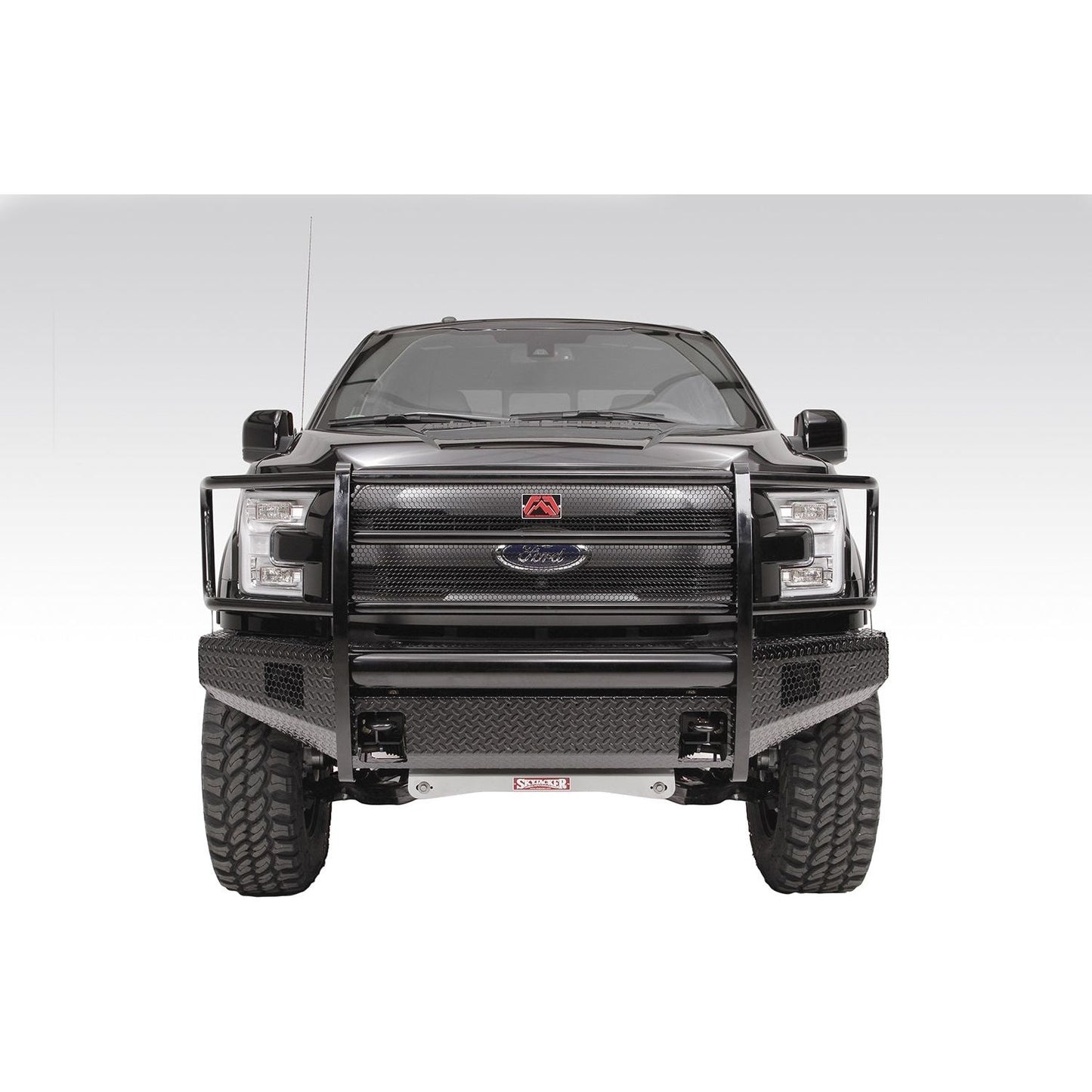 Fab Fours Black Steel Front Ranch Bumper 2 Stage Black Powder Coated w/Full Grill Guard Incl. Light Cut-Outs l FF09-K1960-1