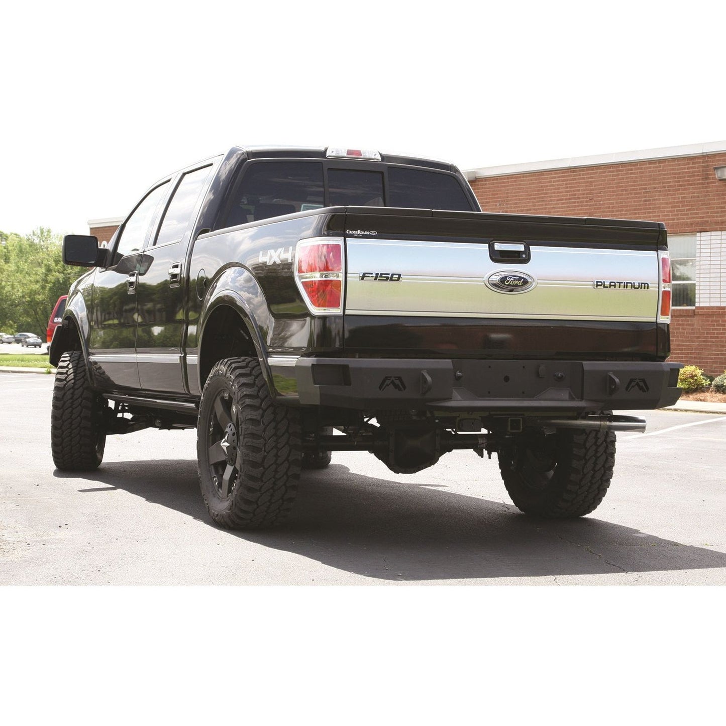 Fab Fours Heavy Duty Rear Bumper 2 Stage Black Powder Coated Incl. 0.75 in. D-Ring Mount l FF09-W1750-1
