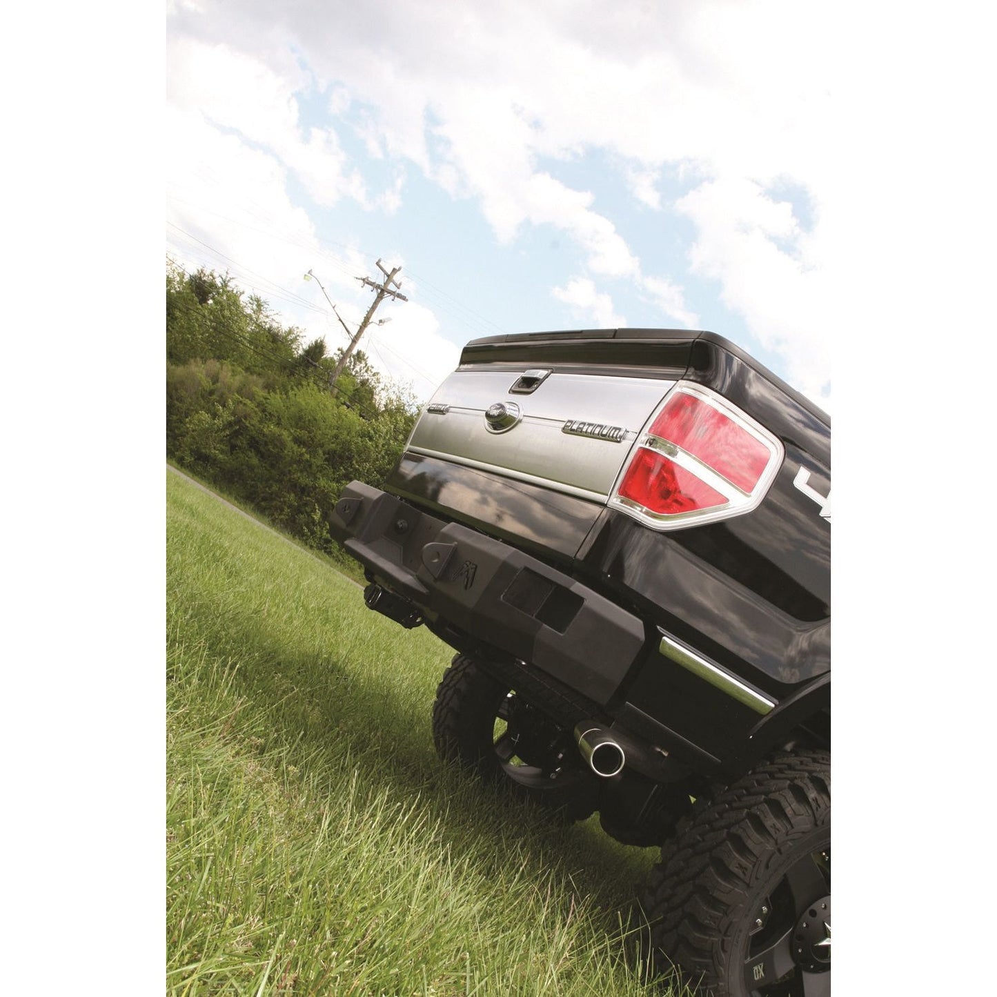 Fab Fours Heavy Duty Rear Bumper 2 Stage Black Powder Coated Incl. 0.75 in. D-Ring Mount l FF09-W1750-1
