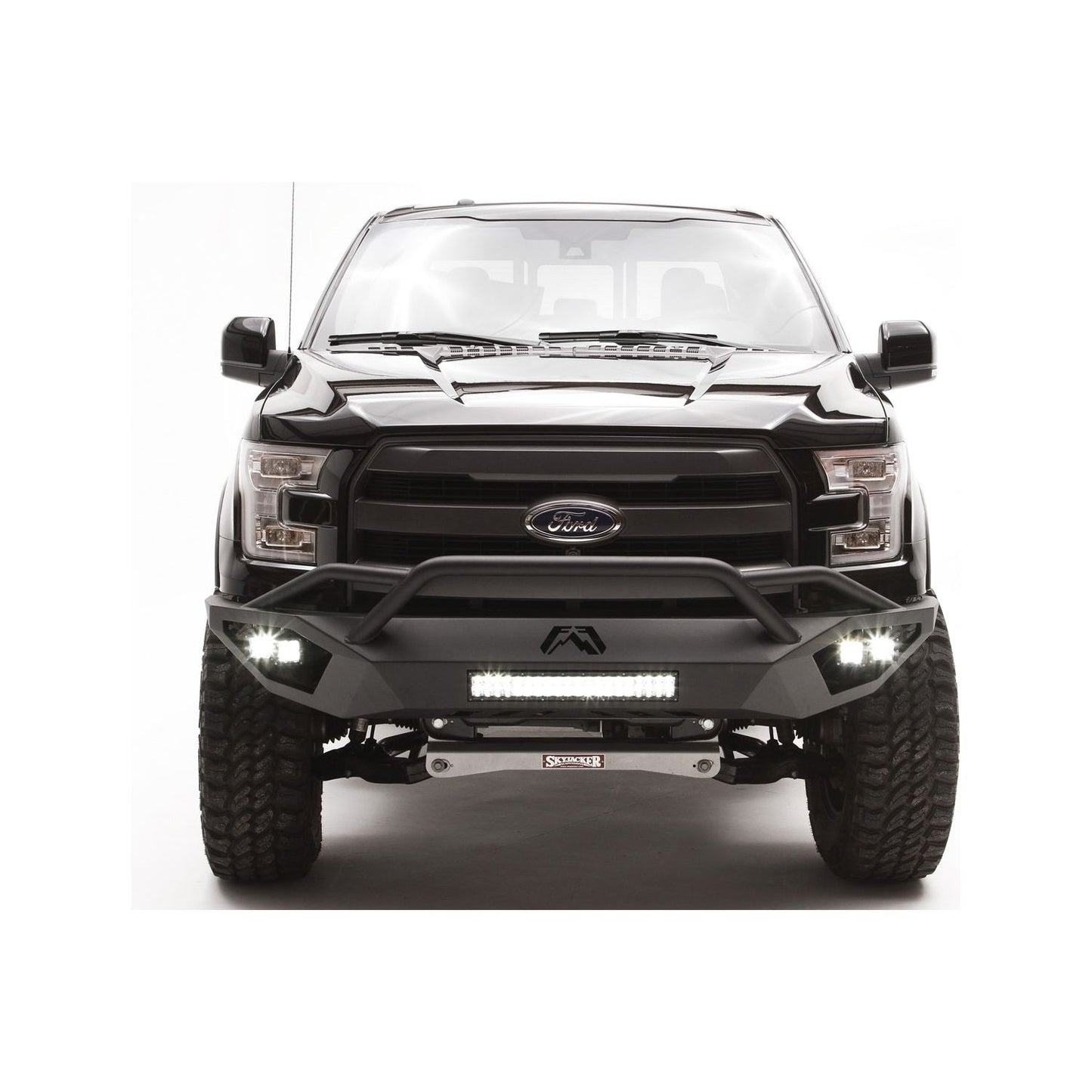 Fab Fours Vengeance Front Bumper 2 Stage Black Powder Coated Pre-Runner l FF15-D3252-1