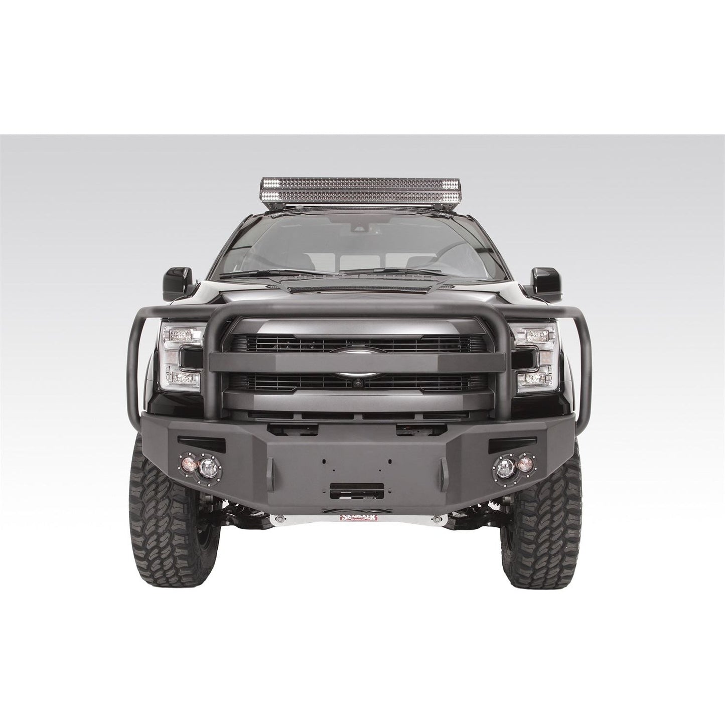Fab Fours Premium Heavy Duty Winch Front Bumper 2 Stage Black Powder Coated w/Full Grill Guard Incl. 1 in. D-Ring Mounts/Light Cut-Outs w/Hella 90mm Fog Lamps And 60mm Turn Signals l FF15-H3250-1