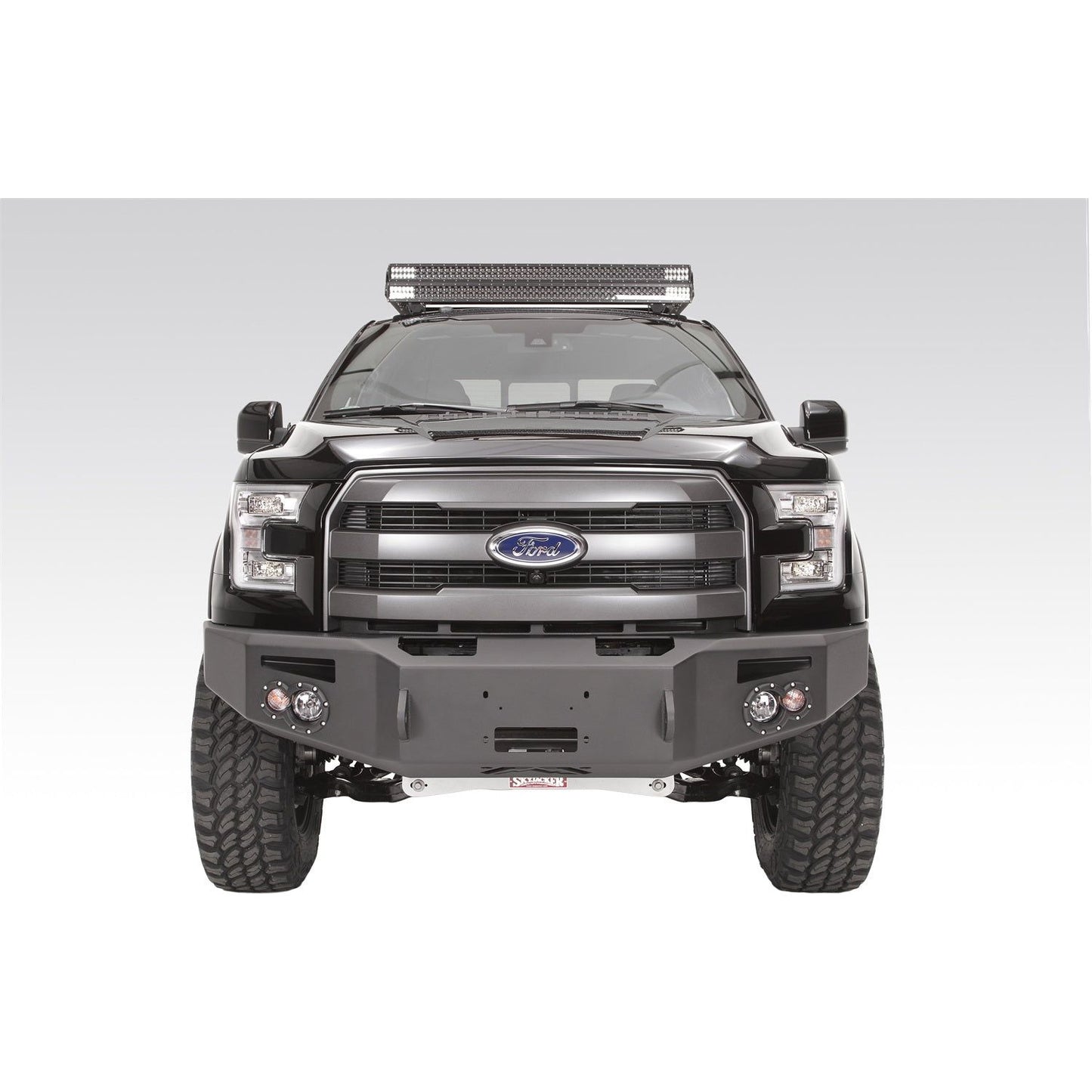 Fab Fours Premium Heavy Duty Winch Front Bumper 2 Stage Black Powder Coated w/o Grill Guard Incl. 1 in. D-Ring Mounts/Light Cut-Outs w/Hella 90mm Fog Lamps And 60mm Turn Signals l FF15-H3251-1