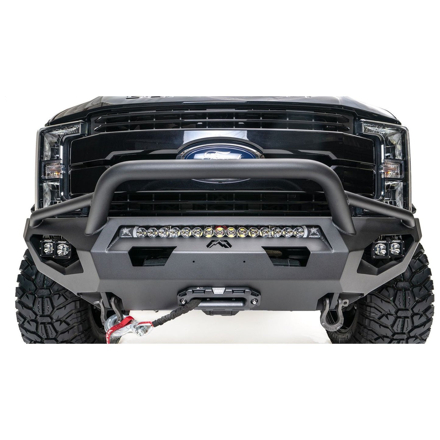 Fab Fours Matrix Front Bumper 2 Stage Black Powder Coat 7/8 in. D-Ring Mounts Pre-Runner Guard l FS17-X4152-1