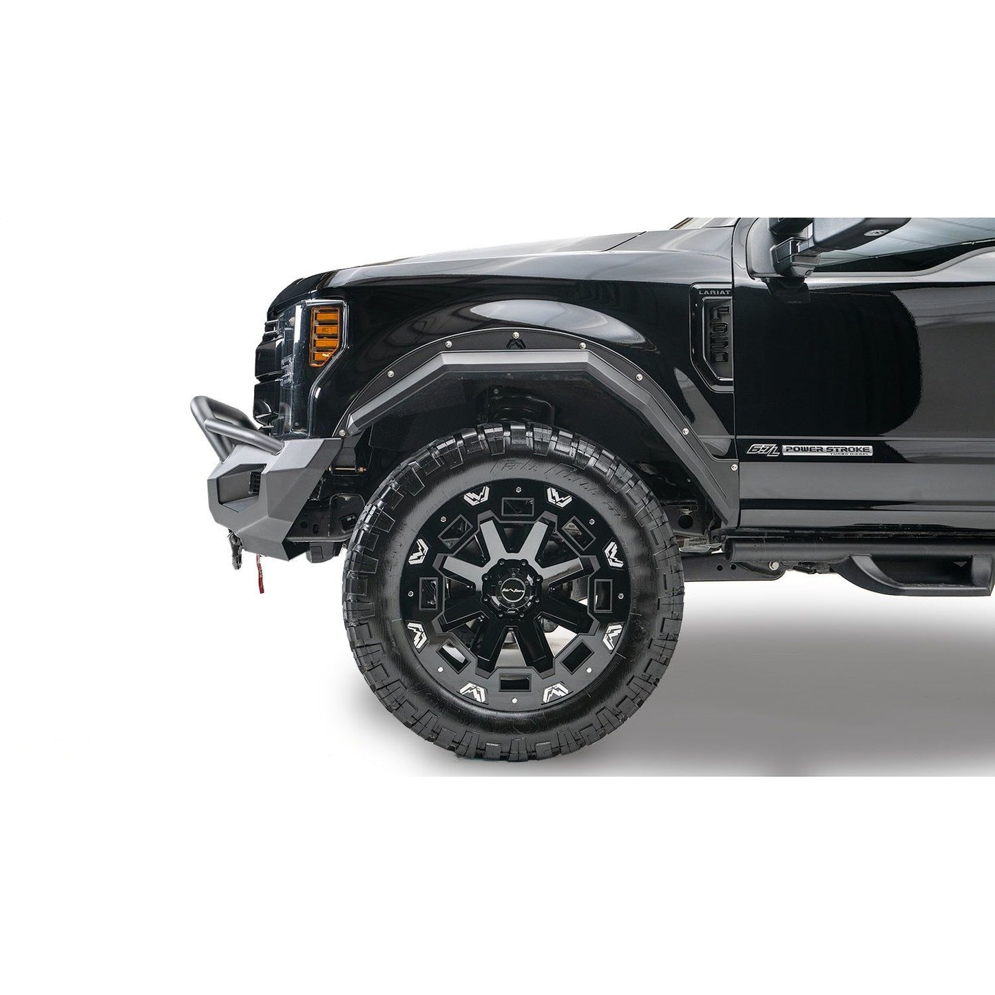 Fab Fours Matrix Front Bumper 2 Stage Black Powder Coat 7/8 in. D-Ring Mounts Pre-Runner Guard l FS17-X4152-1