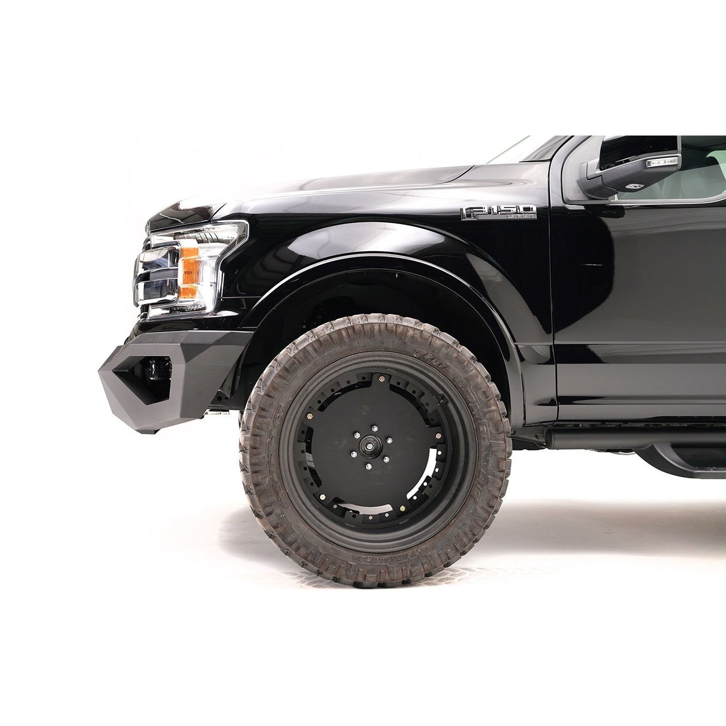 Fab Fours Vengeance Front Bumper 2 Stage Black Powder Coated w/o Guard l FF18-D4551-1