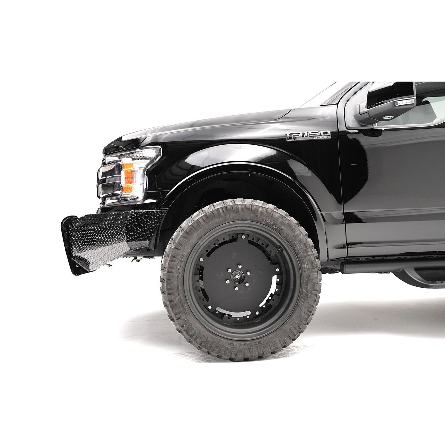 Fab Fours Black Steel Front Bumper 2 Stage Black Powder Coated w/o Guard l FF18-K4561-1