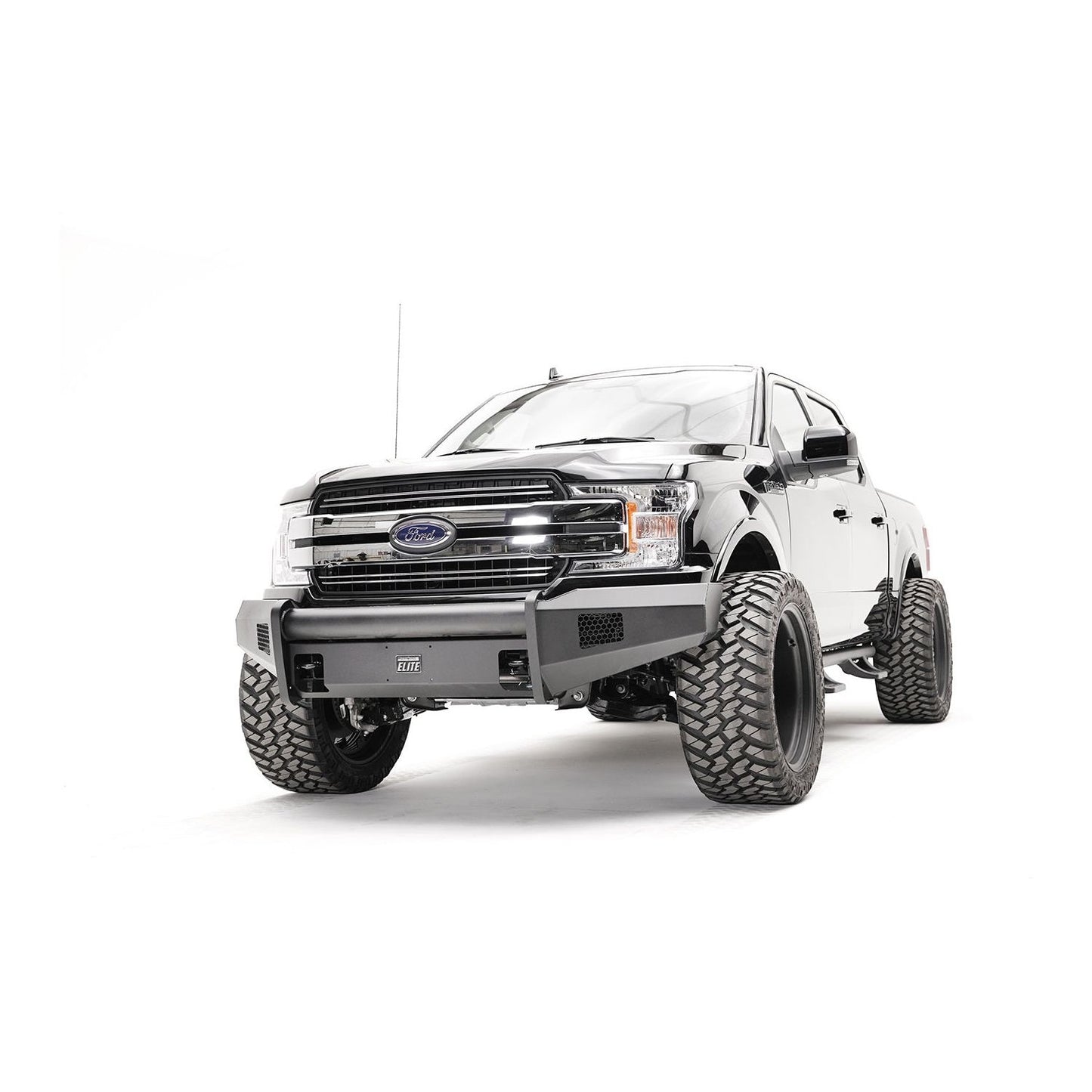 Fab Fours Elite Front Bumper 2 Stage Black Powder Coated w/o Guard l FF18-R4561-1