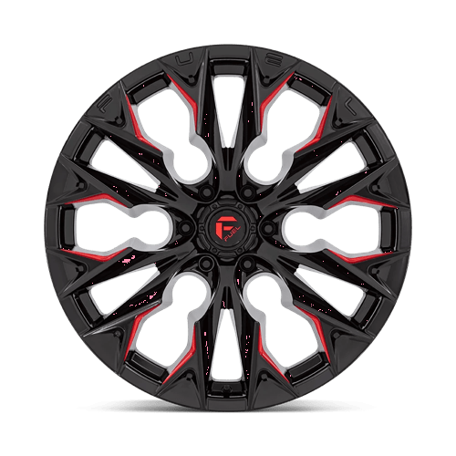 Fuel 1PC D823 FLAME GLOSS BLACK MILLED WITH CANDY RED