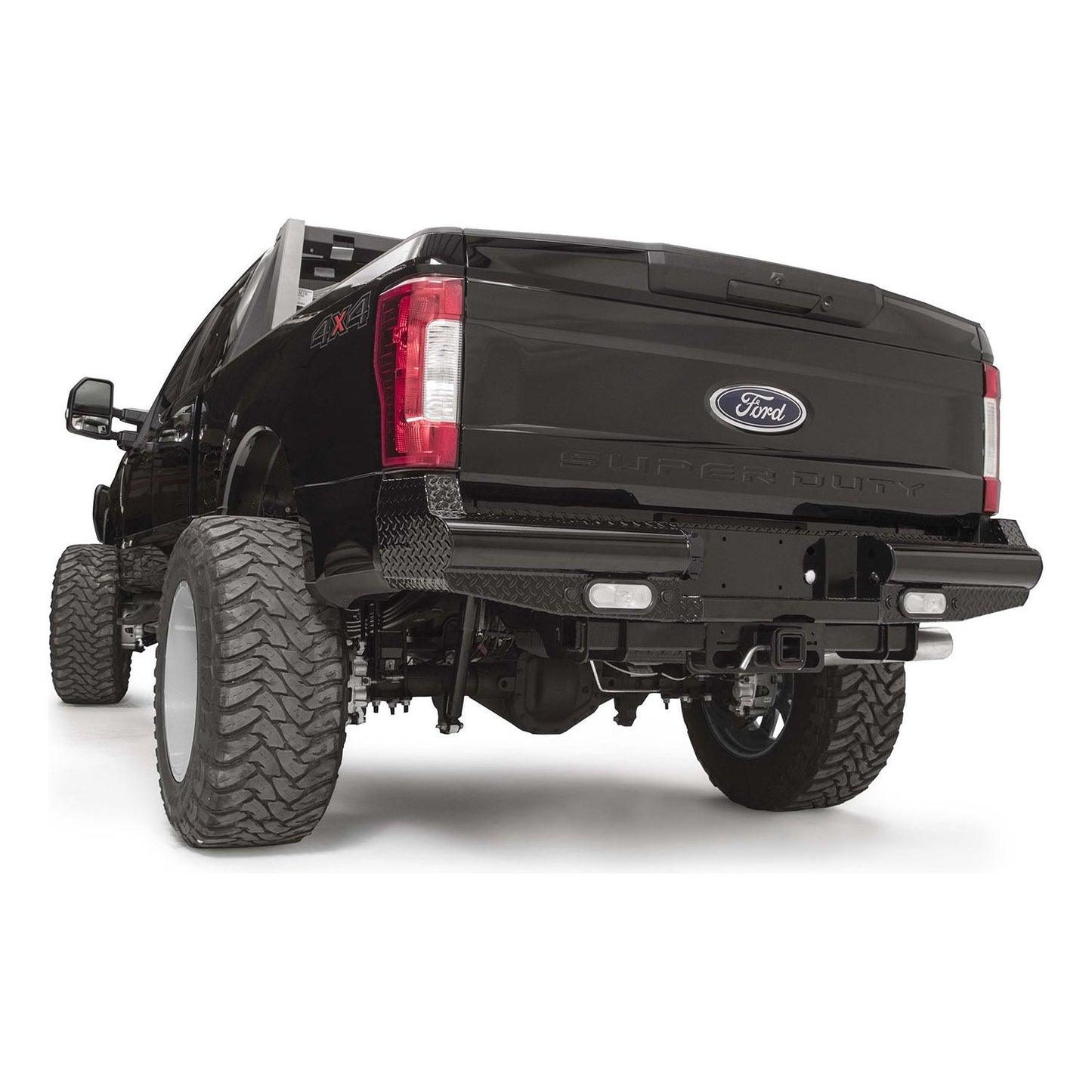 Fab Fours Black Steel Ranch Rear Bumper 2 Stage Black Powder Coated l FS17-T4150-1