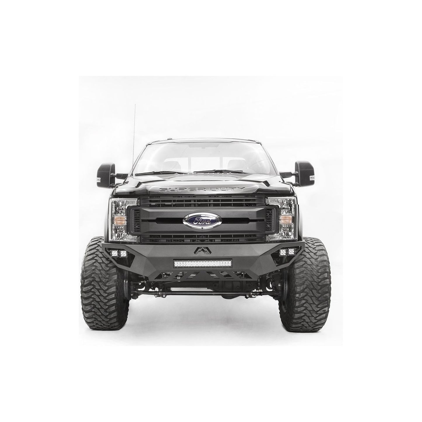 Fab Fours Vengeance Front Bumper 2 Stage Black Powder Coated w/No Guard l FS17-V4151-1