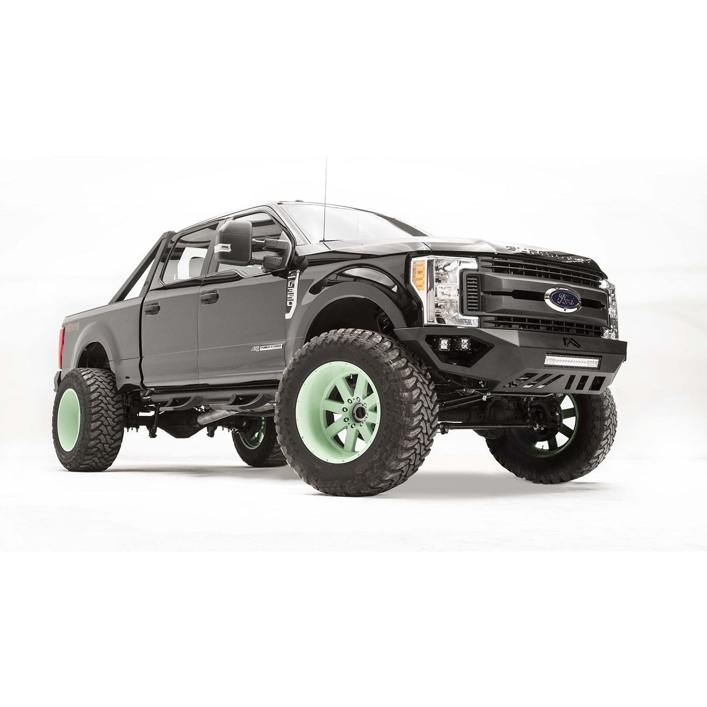 Fab Fours Vengeance Front Bumper 2 Stage Black Powder Coated w/No Guard l FS17-V4151-1