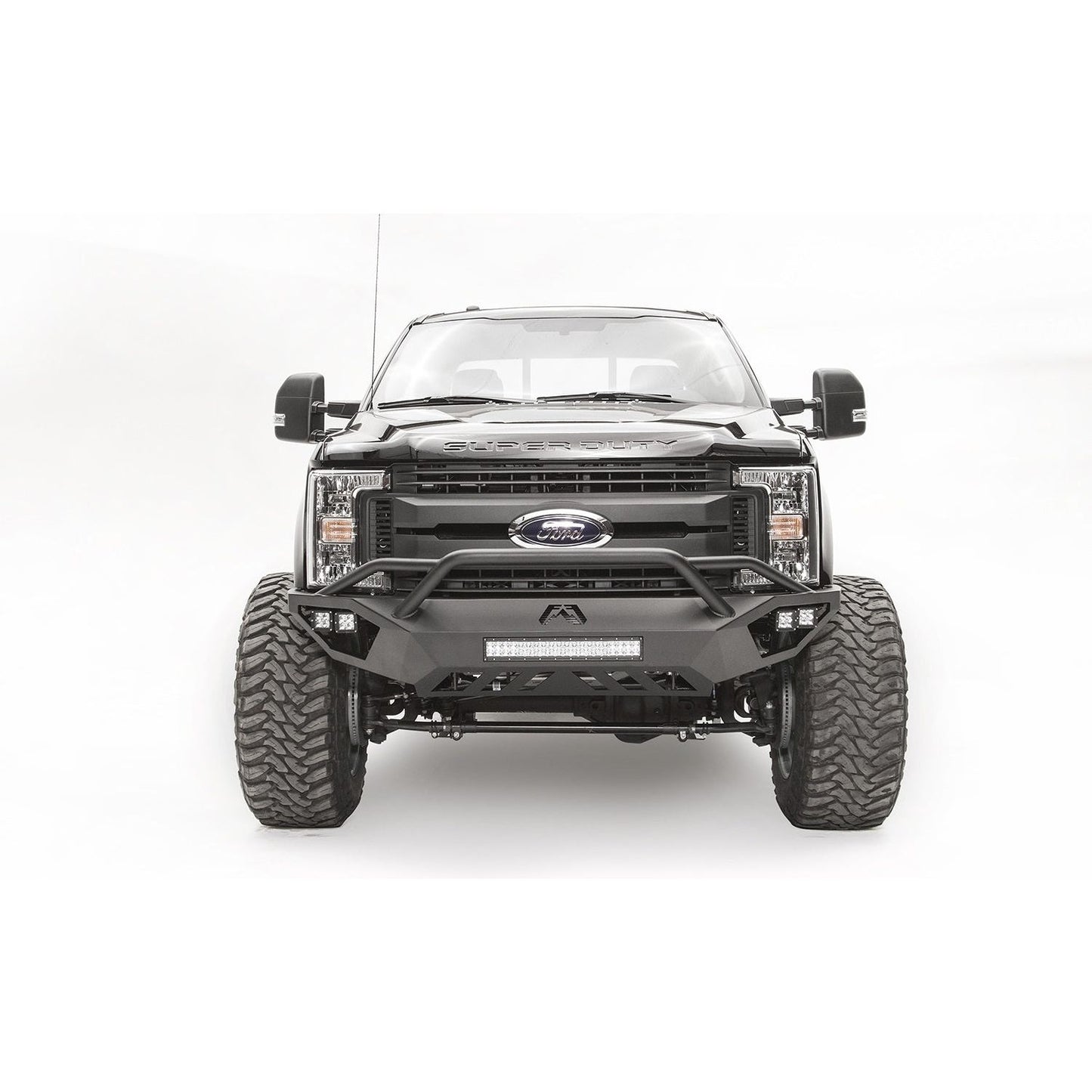 Fab Fours Vengeance Front Bumper 2 Stage Black Powder Coated w/Pre-Runner Guard l FS17-V4152-1