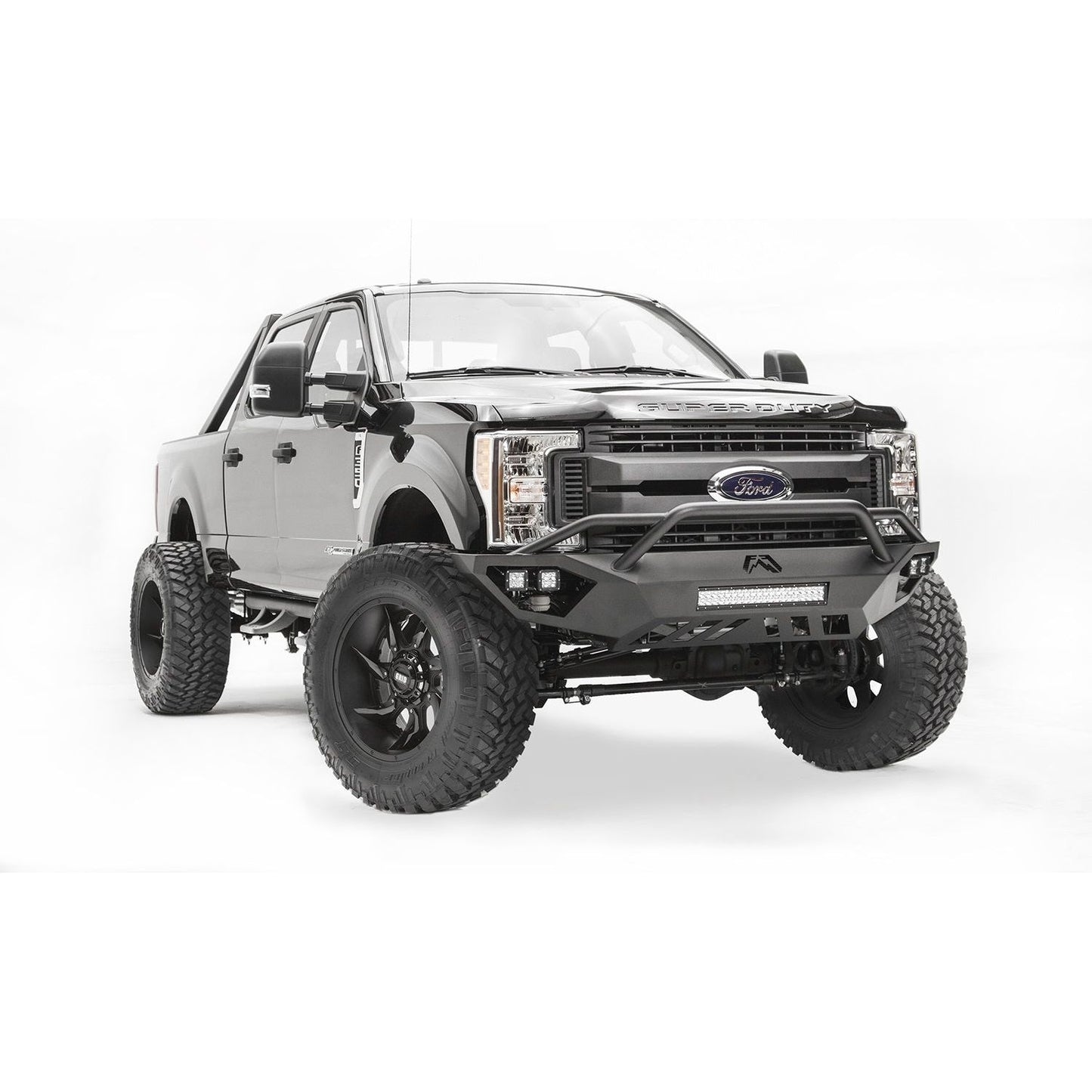 Fab Fours Vengeance Front Bumper 2 Stage Black Powder Coated w/Pre-Runner Guard l FS17-V4152-1