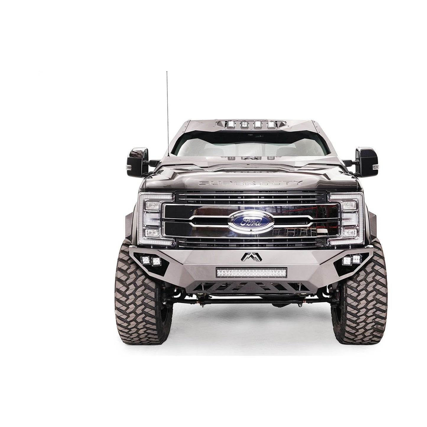 Fab Fours Open Fender Front Bumper 2 Stage Black Powder Coated w/No Guard l FS17-V4161-1
