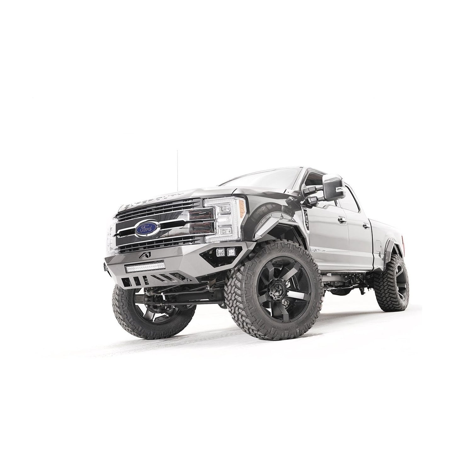 Fab Fours Open Fender Front Bumper 2 Stage Black Powder Coated w/No Guard l FS17-V4161-1