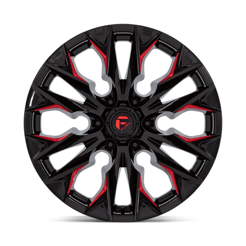 Fuel 1PC D823 FLAME GLOSS BLACK MILLED WITH CANDY RED
