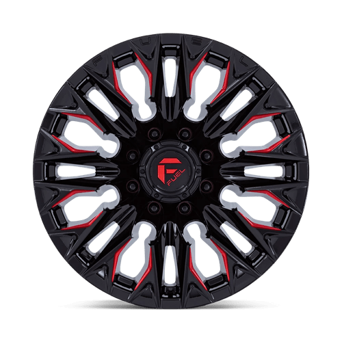 Fuel 1PC D823 FLAME GLOSS BLACK MILLED WITH CANDY RED