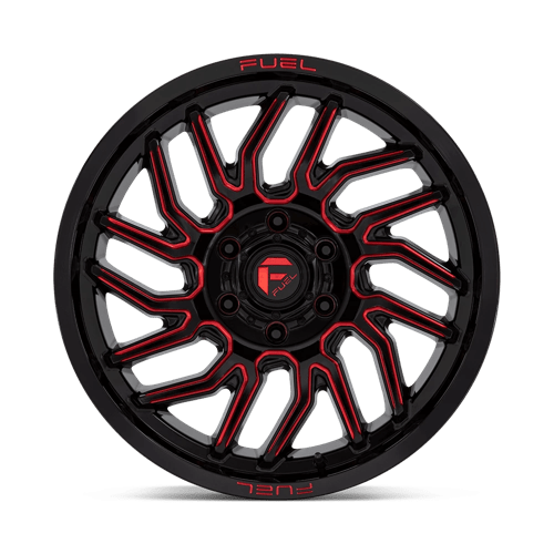 Fuel 1PC D808 HURRICANE GLOSS BLACK MILLED RED TINT