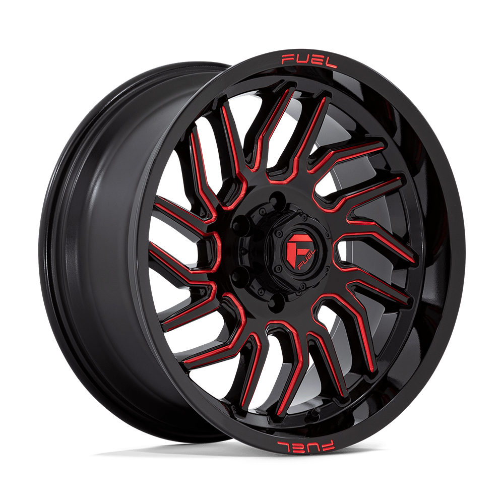 Fuel 1PC D808 HURRICANE GLOSS BLACK MILLED RED TINT