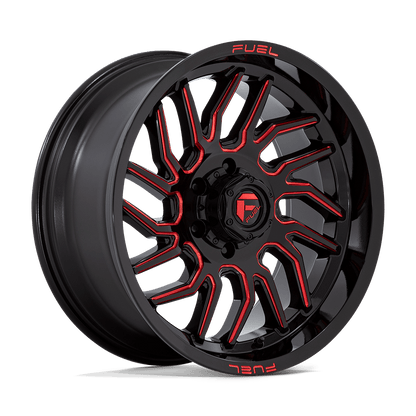 Fuel 1PC D808 HURRICANE GLOSS BLACK MILLED RED TINT
