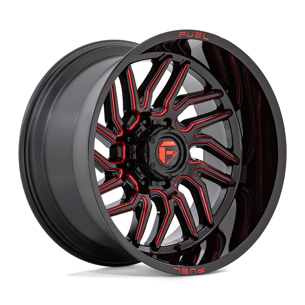 Fuel 1PC D808 HURRICANE GLOSS BLACK MILLED RED TINT