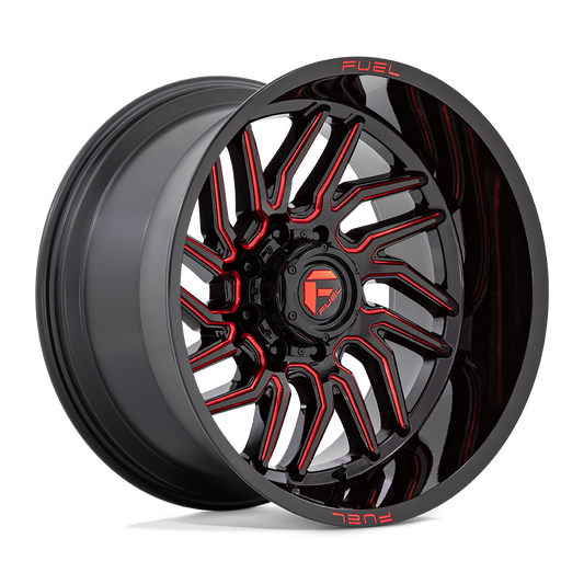 Fuel 1PC D808 HURRICANE GLOSS BLACK MILLED RED TINT