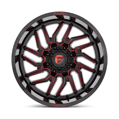 Fuel 1PC D808 HURRICANE GLOSS BLACK MILLED RED TINT