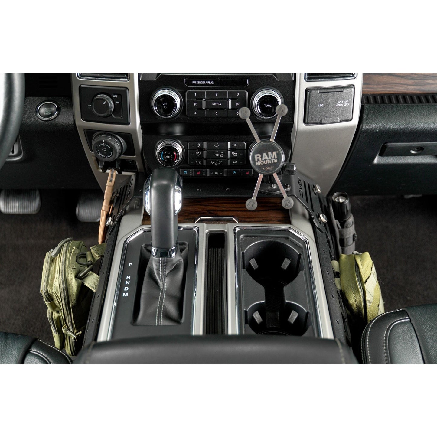 DV8 Off-Road 2015-2020 Ford F-150 & 2017-2021 F-250/350 | Center Console Molle Panels & Device Mount C3| CCFF-01