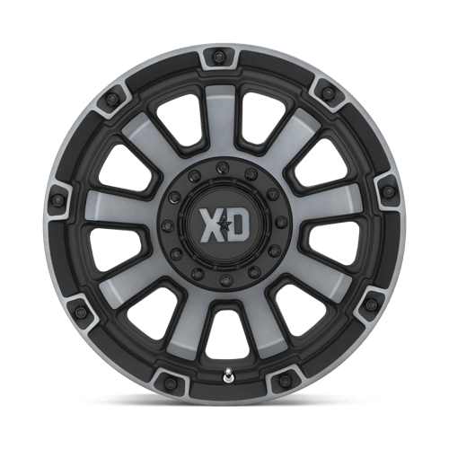 XD XD852 GAUNTLET Satin Black W/ Gray Tint wheel showcasing aggressive design and off-road capability.