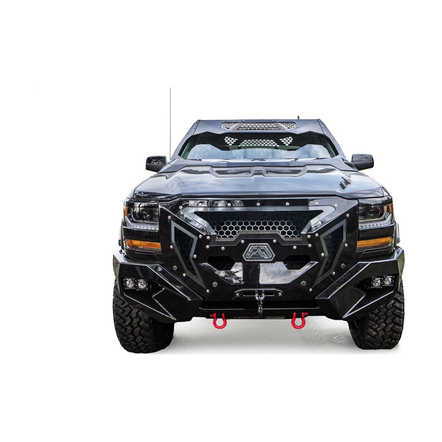 Fab Fours Grumper Front Winch Bumper 2 Stage Black Powder Coated l GR3800-1