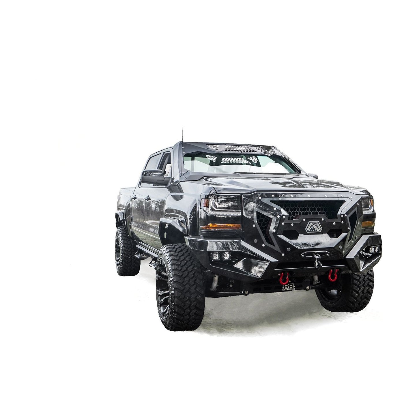 Fab Fours Grumper Front Winch Bumper 2 Stage Black Powder Coated l GR3800-1