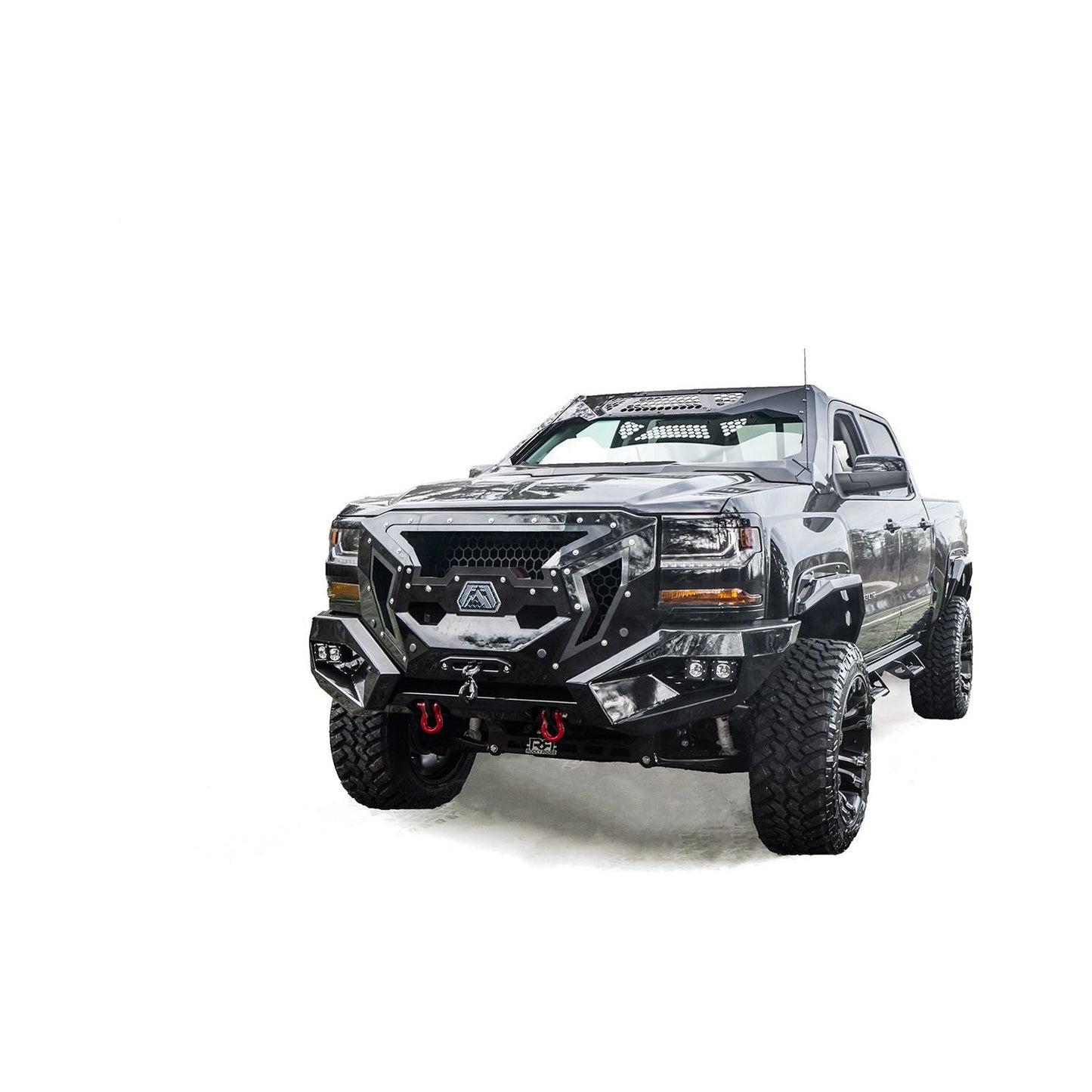 Fab Fours Grumper Front Winch Bumper 2 Stage Black Powder Coated l GR3800-1