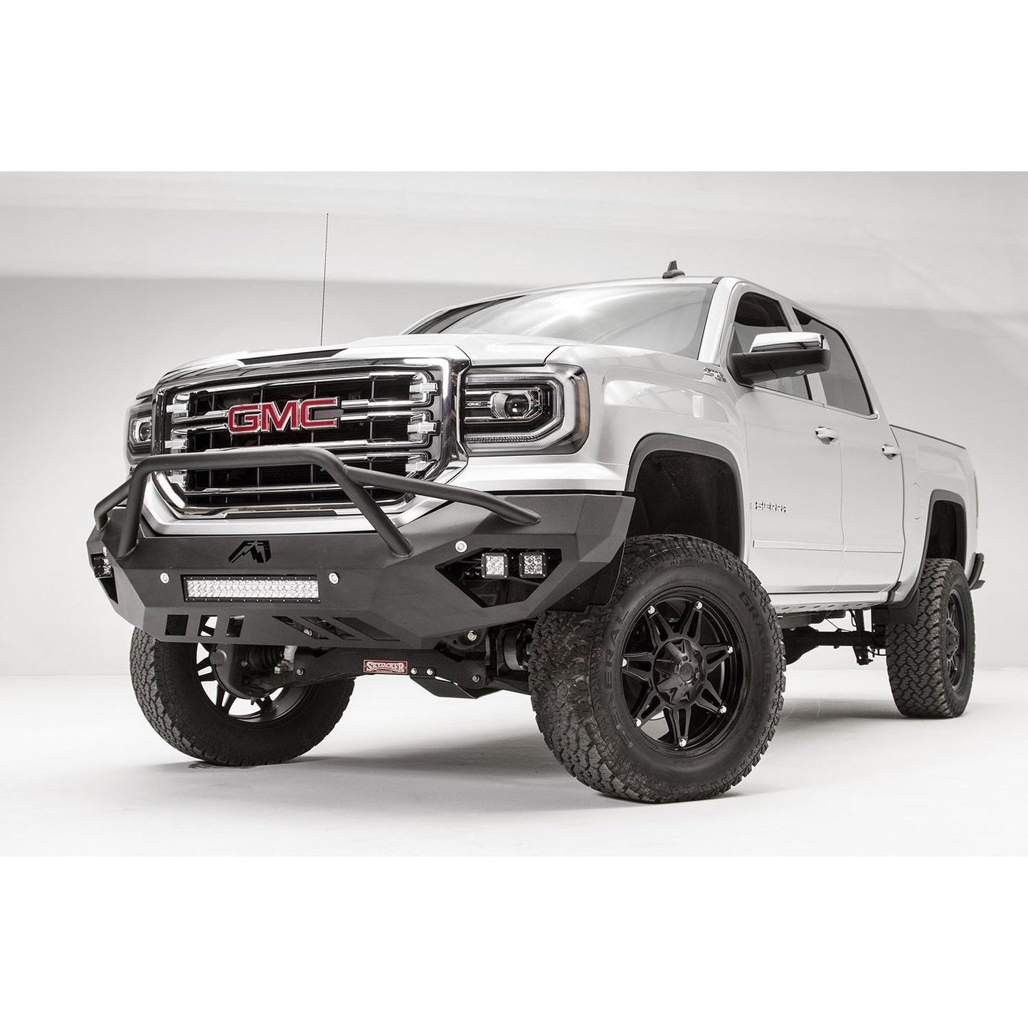 Fab Fours Vengeance Front Bumper 2 Stage Black Powder Coated Pre-Runner Guard l GS16-D3952-1