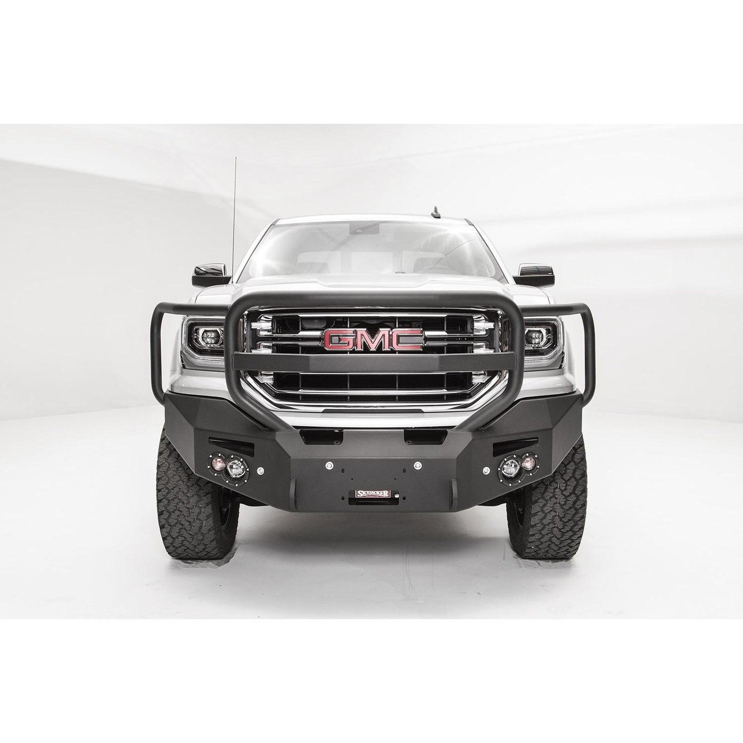 Fab Fours Premium Winch Front Bumper 2 Stage Black Powder Coated w/Full Guard w/Sensors l GS16-F3950-1