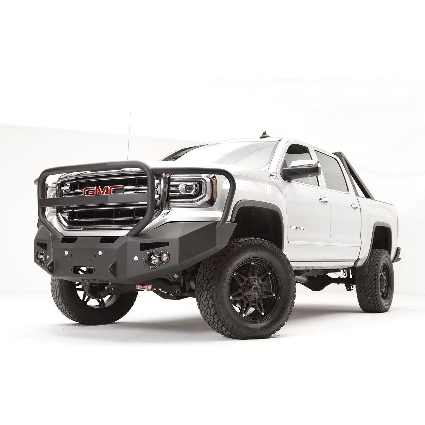 Fab Fours Premium Winch Front Bumper 2 Stage Black Powder Coated w/Full Guard w/Sensors l GS16-F3950-1
