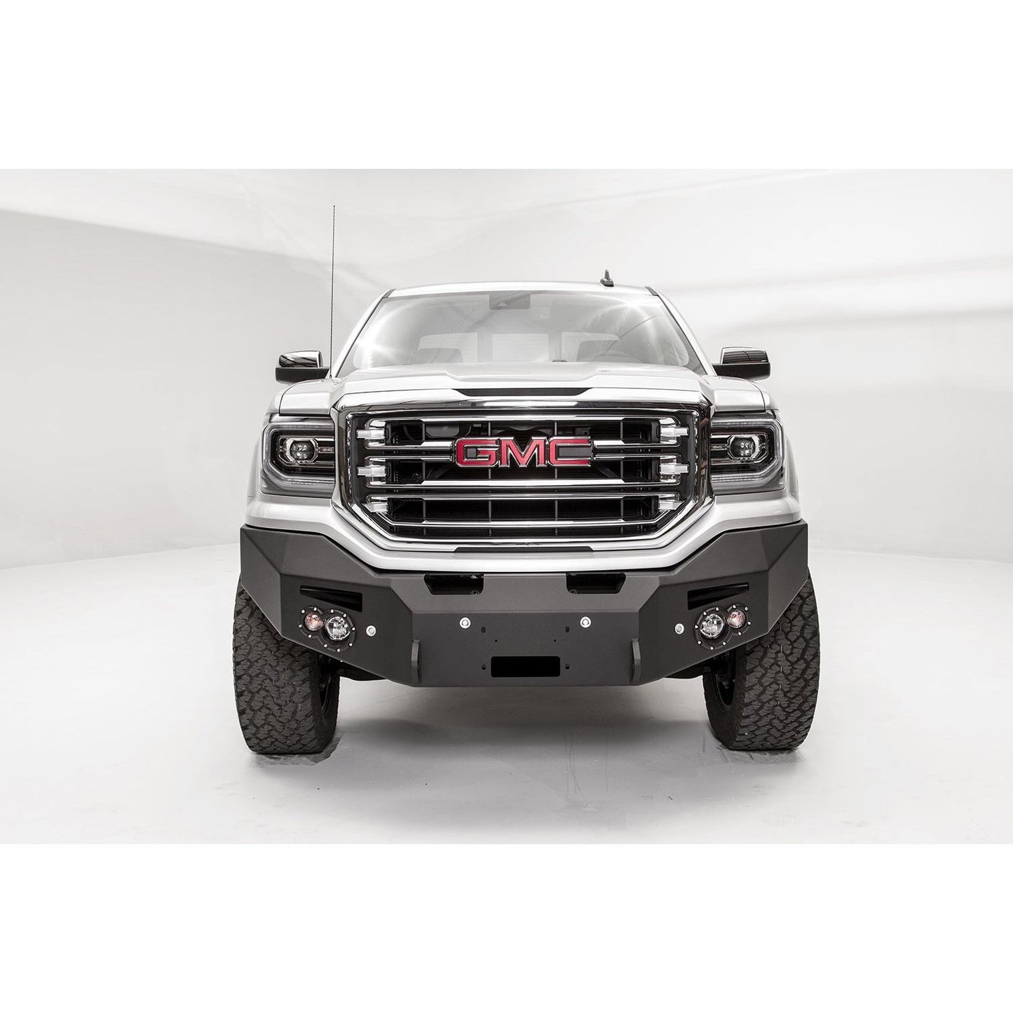 Fab Fours Premium Winch Front Bumper 2 Stage Black Powder Coated w/No Guard w/Sensors l GS16-F3951-1