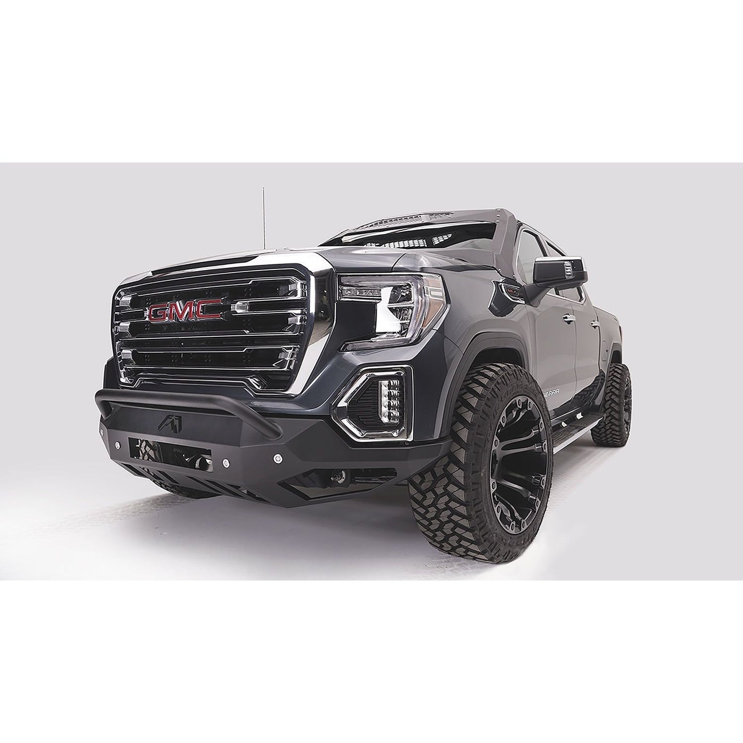 Fab Fours Vengeance Front Bumper 2 Stage Black Powder Coated Sensor Bumper Pre-Runner Guard l GS19-D6052-1