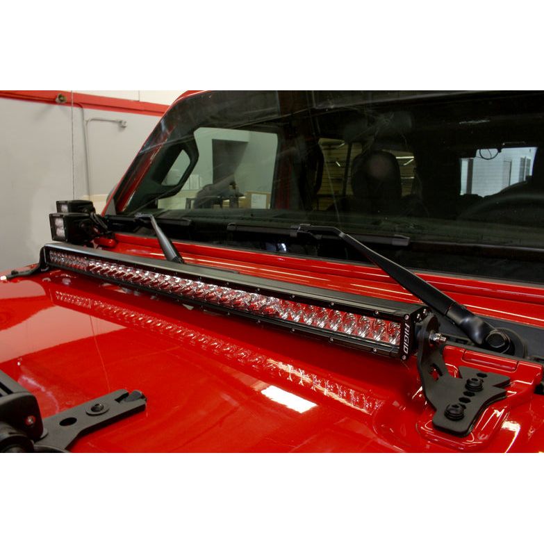 GO RHINO | 30" Hood Light Bar Mount (JL/JT 2018-2025) | 731300T