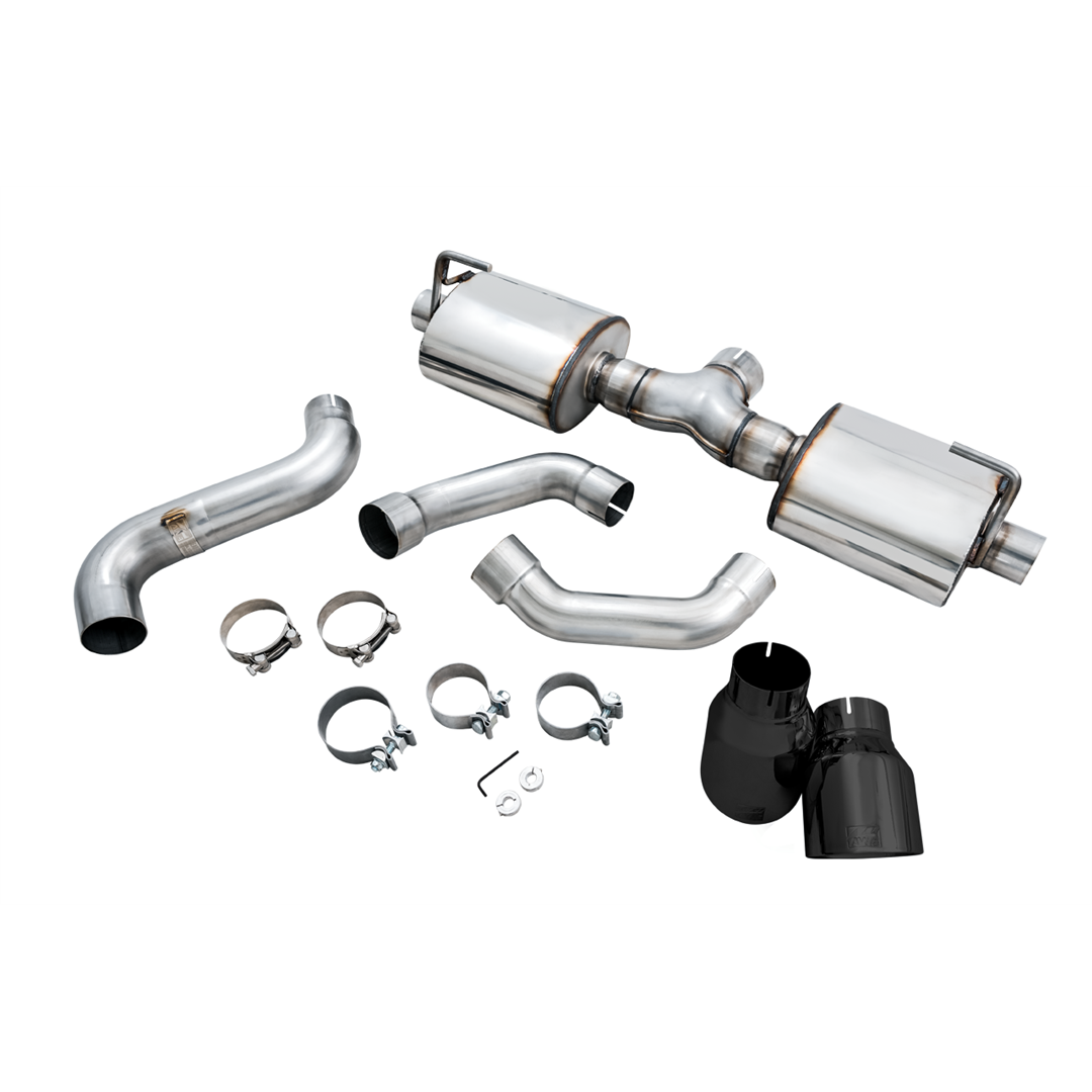 AWE Tread Edition Axleback Dual Exhaust for Jeep JL/JLU 3.6L/2.0T - Diamond Black Tips 3015-33001