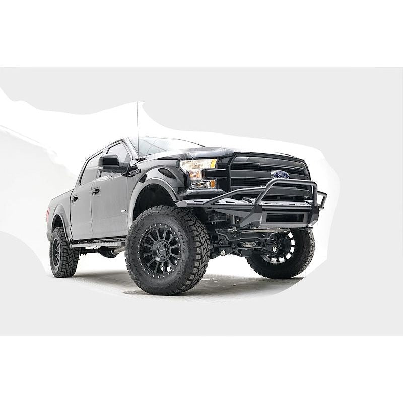Fab Fours Aero Front Bumper 2 Stage Black Powder Coated w/Pre-Runner Guard l FF15-D3272-1