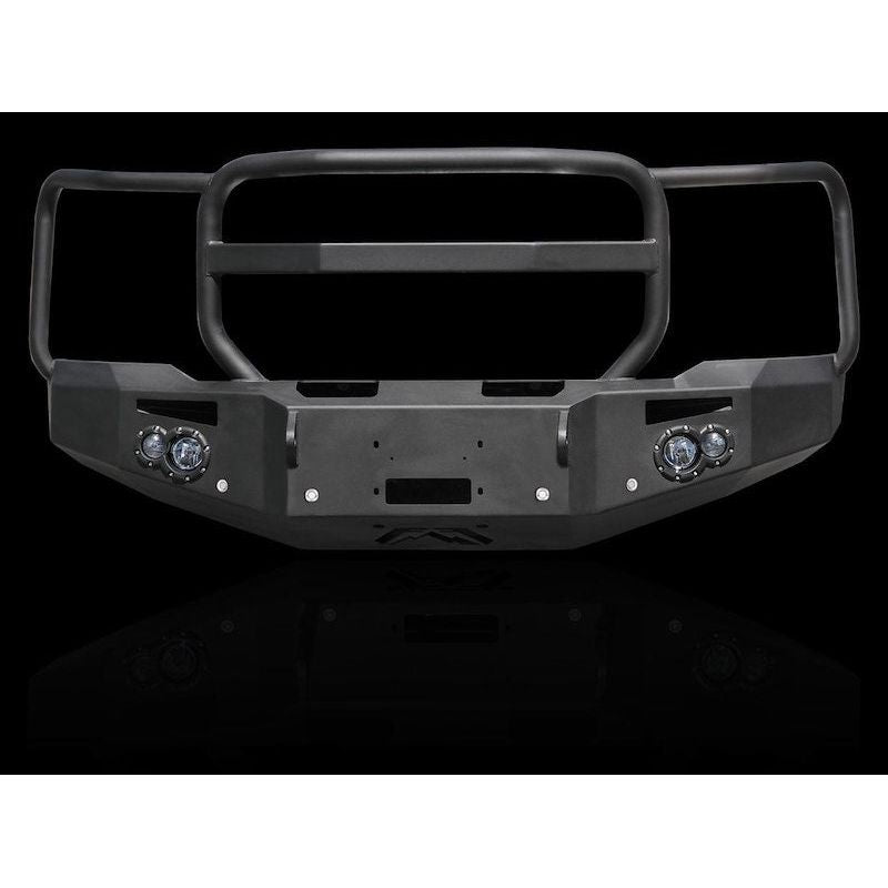Fab Fours Premium Heavy Duty Winch Front Bumper 2 Stage Black Powder Coated w/Full Grill Guard w/Sensors l GS14-F3150-1