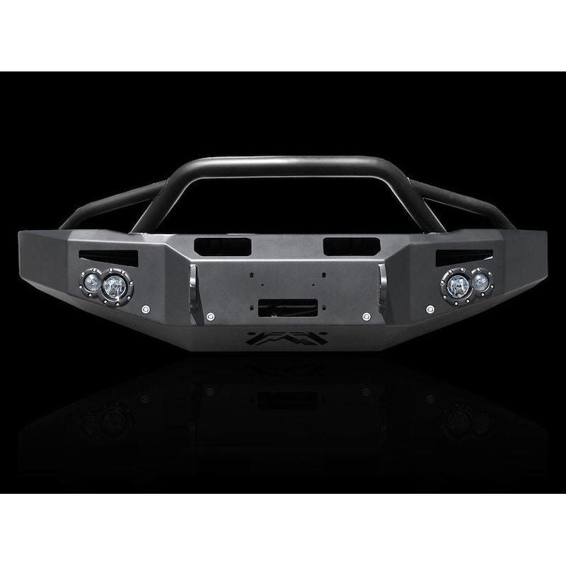 Fab Fours Premium Heavy Duty Winch Front Bumper 2 Stage Black Powder Coated w/Pre-Runner Grill Guard w/Sensors l GS14-F3152-1