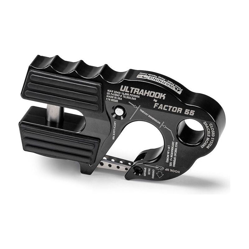 FACTOR 55 | UltraHook Closed System Winch Shackle Mount Black Factor 55 | B200250-04-GGBW