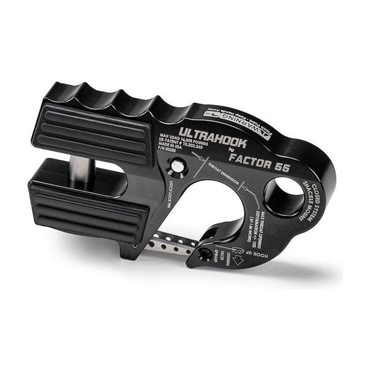 FACTOR 55 |  UltraHook Closed System Winch Shackle Mount Black Factor 55 | B200250-04-GGBW