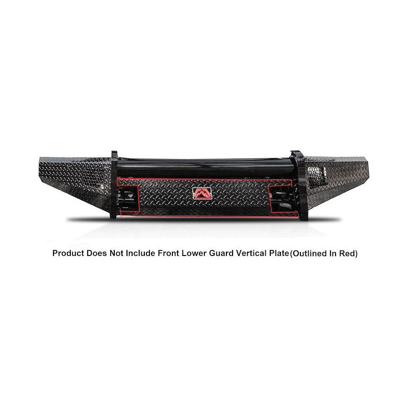 Fab Fours Black Steel Front Ranch Bumper 2 Stage Black Powder Coated w/o Grill Guard Incl. Light Cut-Outs l TT07-K1861-1