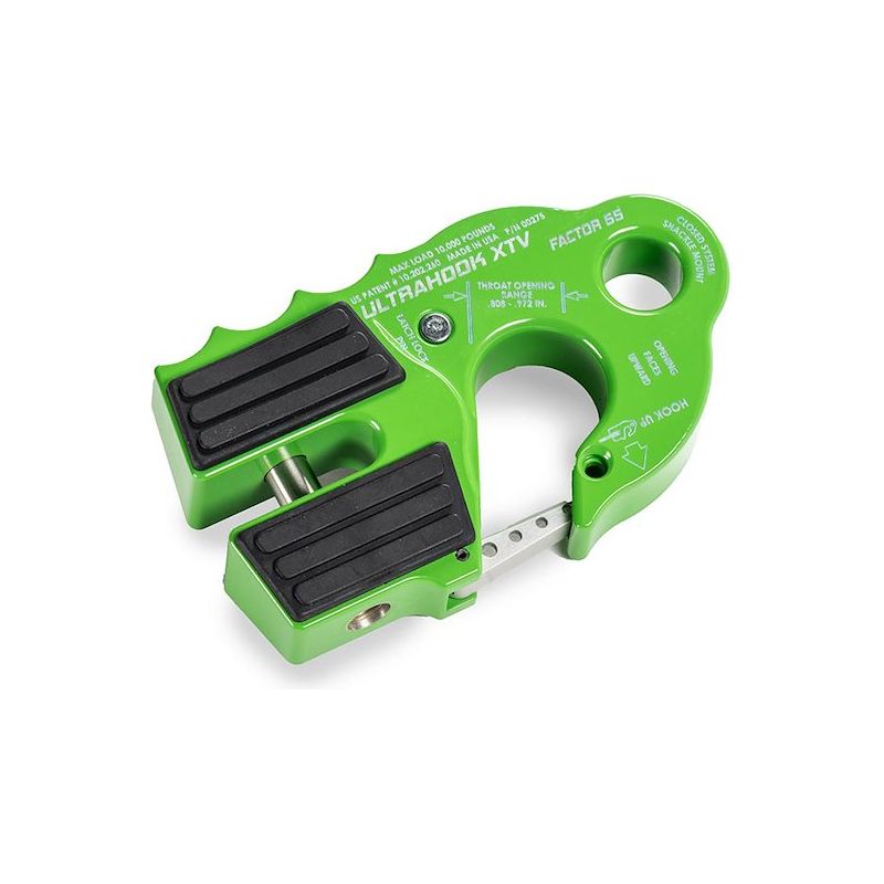FACTOR 55 | UltraHook XTV Closed System Winch Shackle Mount Green Factor 55 | B200275-08-GGBW