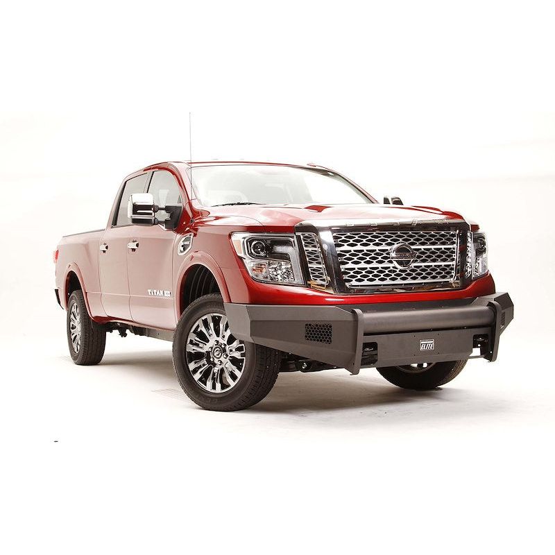 Fab Fours Elite Front Bumper 2 Stage Black Powder Coated w/No Guard w/Tow Hooks l NT16-R3761-1