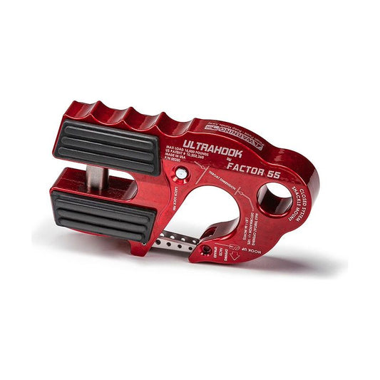 FACTOR 55 |  UltraHook Winch Hook W/Shackle Mount Red Factor 55 | B200250-01-GGBW