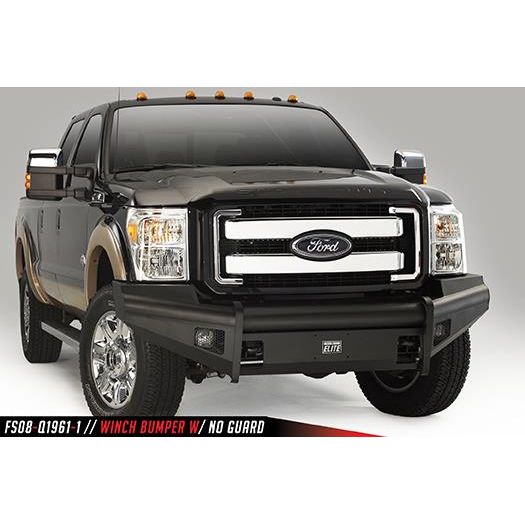Fab Fours Elite Front Bumper 2 Stage Black Powder Coated w/o Grill Guard Incl. Light Cut-Outs l FF09-R1961-1