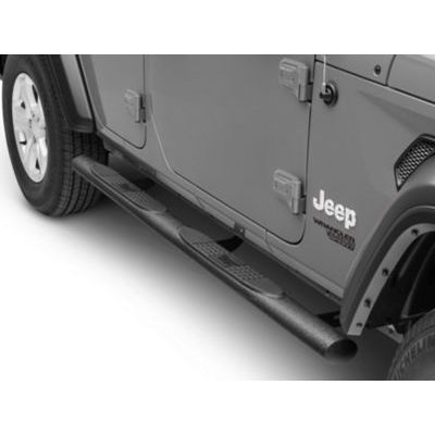 Rugged Ridge 4" Oval Side Steps (Black) for 2018-C Jeep Wrangler JL Unlimited 4 Door Models